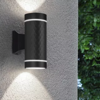Светильник уличный IN HOME Diamond настенный с подсветкой 2х24 Вт GX53 IP54 черный