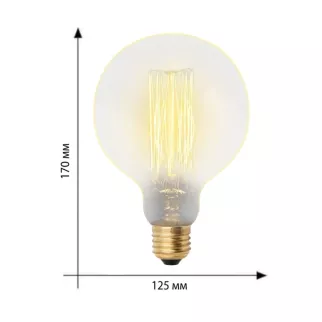 Лампа накаливания Uniel Винтаж 60 Вт Е27/G125 золотая