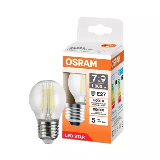 Светодиодная лампа OSRAM 7 Вт Е27/P филаментная дневной свет - baucenter.ru Светодиодная лампа OSRAM 7 Вт Е27/P филаментная дневной свет