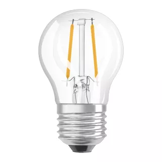 Светодиодная лампа OSRAM 7 Вт Е27/P филаментная холодный свет - baucenter.ru Светодиодная лампа OSRAM 7 Вт Е27/P филаментная холодный свет