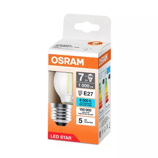 Светодиодная лампа OSRAM 7 Вт Е27/P филаментная холодный свет - baucenter.ru Светодиодная лампа OSRAM 7 Вт Е27/P филаментная холодный свет