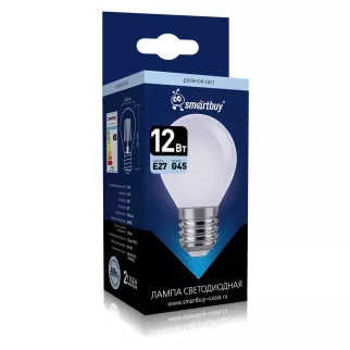 Светодиодная лампа Smartbuy 12 Вт Е27/P филаментная опал дневной свет - baucenter.ru Светодиодная лампа Smartbuy 12 Вт Е27/P филаментная опал дневной свет