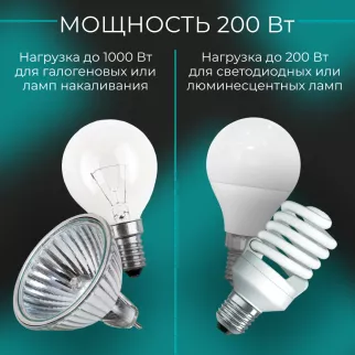 Выключатель сенсорный EVERSON 200 Вт черный