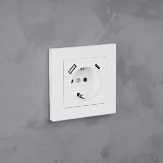 Розетка USB A + C 20 Вт белая матовая без рамки EVERSON Кватро