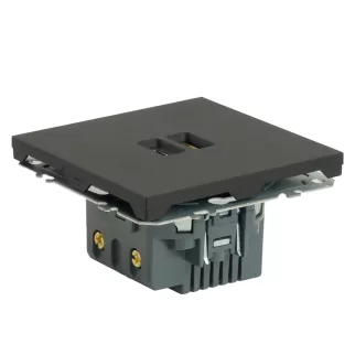 Розетка USB двойная A + C STEKKER Эмили без рамки 20 Вт черный уголь
