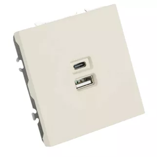 Розетка USB двойная A+C 20 Вт кашемир без рамки STEKKER Эмили