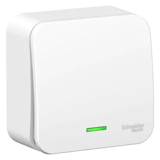 Выключатель одноклавишный Systeme Electric Бланка с подсветкой белый