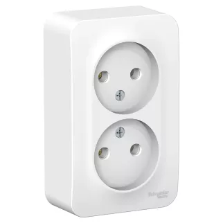 Розетка двойная Systeme Electric Бланка без заземления белая