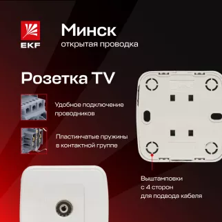 ТВ-Розетка EKF Минск белая