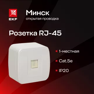 Розетка компьютерная EKF Минск белая