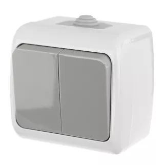 Выключатель двухклавишный EKF Мурманск серый