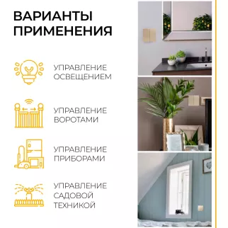 Выключатель двойной беспроводной Feron золото