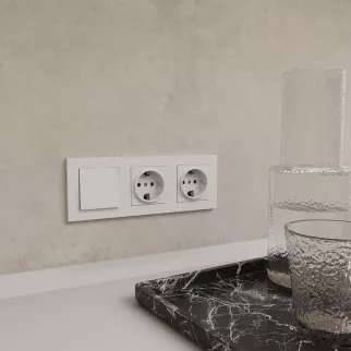 Выключатель ONVOLT/EVERSON Кватро без рамки белый