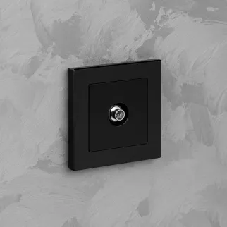 Розетка ТВ ONVOLT/EVERSON Кватро без рамки черная