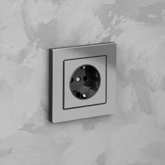 Розетка ONVOLT/EVERSON Кватро с заземлением без рамки никель