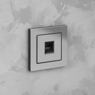 Розетка компьютерная RJ45 ONVOLT/EVERSON Кватро без рамки никель