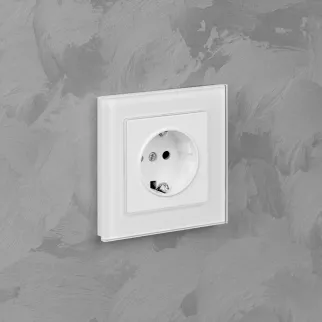 Рамка ONVOLT/EVERSON Кватро стекло 1 пост белая