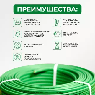 Кабель EXPERt class A ВВГп-НГ LS 3х2,5 мм плоский негорючий ГОСТ 10 м