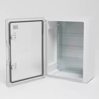 Корпус навесной пластиковый прозрачная дверь ABS 400х300х165 мм IP65 DYNEL ЩМПп