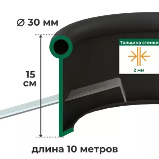 Бордюр 1000х15 см черный Канта ПРО