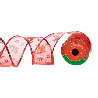 Лента декоративная 6,3х270 см красная