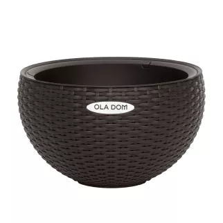 Горшок пластиковый подвесной RATTAN OLA DOM коричневый d34 см h21 см 12 л со вставкой 5 л