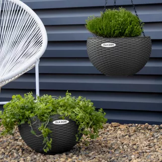 Горшок пластиковый подвесной RATTAN OLA DOM коричневый d34 см h21 см 12 л со вставкой 5 л