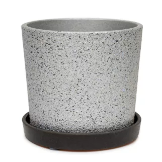 Горшок керамический Дакар серебро d14 см h13 см 1,8 л