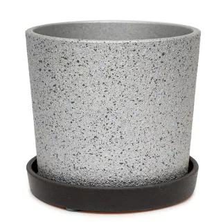 Горшок керамический Дакар серебро d18 см h16 см 3,5 л