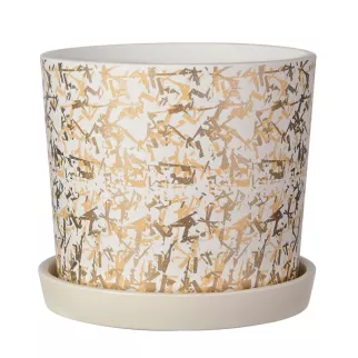 Горшок керамический Дубай белый d14 см h13 см 1,8 л