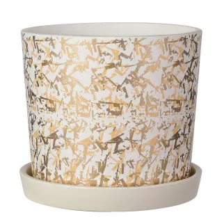 Горшок керамический Дубай белый d18 см h16 см 3,2 л