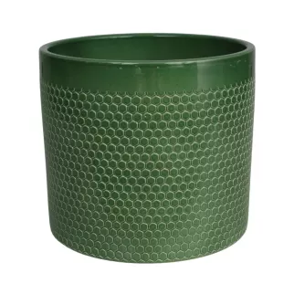 Кашпо керамическое Cermax 417 зеленое d15 см h14 см 2,4 л