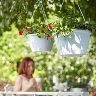 Подвес для горшка пластиковый 50 см белый 10 шт