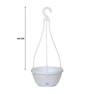 Подвес для горшка пластиковый 45 см белый