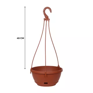 Подвес для горшка пластиковый 45 см коричневый