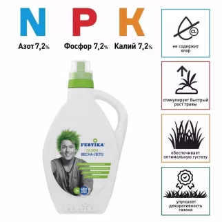 Удобрение для газона Весна-Лето ЖКУ FERTIKA 2 л
