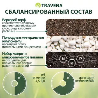 Грунт для азалий и рододендронов TRAVENA 10 л