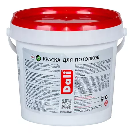 Краска для потолков акриловая Dali Professional 0,9 л белая