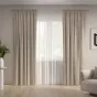 Штора NEODECO Лен Блэкаут 100% 200х260 см бежевая - baucenter.ru