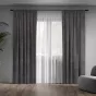 Штора NEODECO Лен Блэкаут 100% 200х260 см графит - baucenter.ru