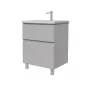 Тумба с раковиной FLUMEN DESIGN Витторе 60 см напольная серая - baucenter.ru