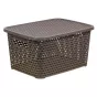 Корзина для хранения IDEA Ротанг с крышкой 18,5x12,6x28 см 4 л коричневая - baucenter.ru