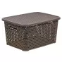 Корзина для хранения IDEA Ротанг с крышкой 28x19x37 см 13 л коричневая - baucenter.ru