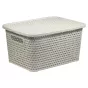 Корзина для хранения IDEA Ротанг с крышкой 28x19x37 см 13 л белая - baucenter.ru