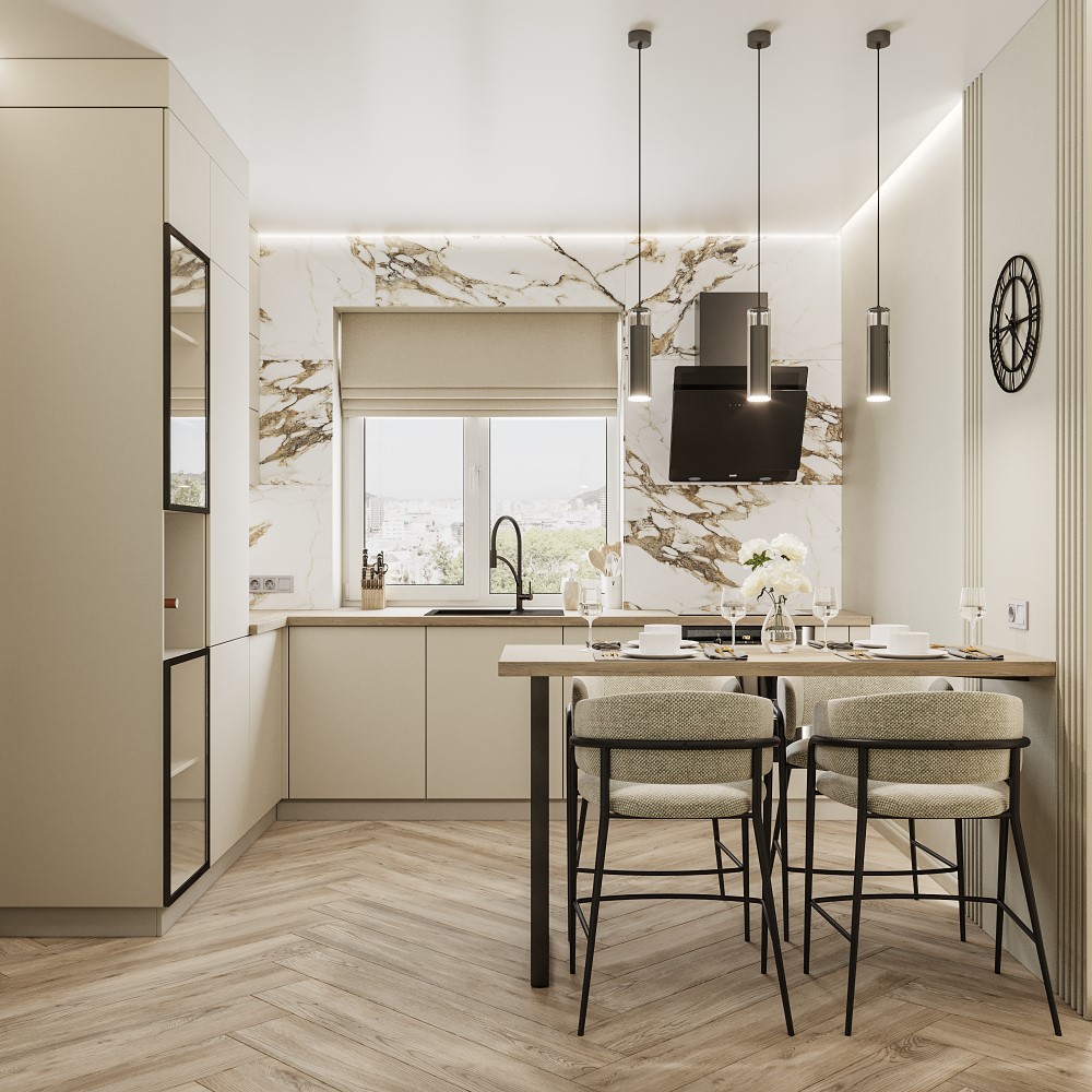 Моно серо-бежевый матовый