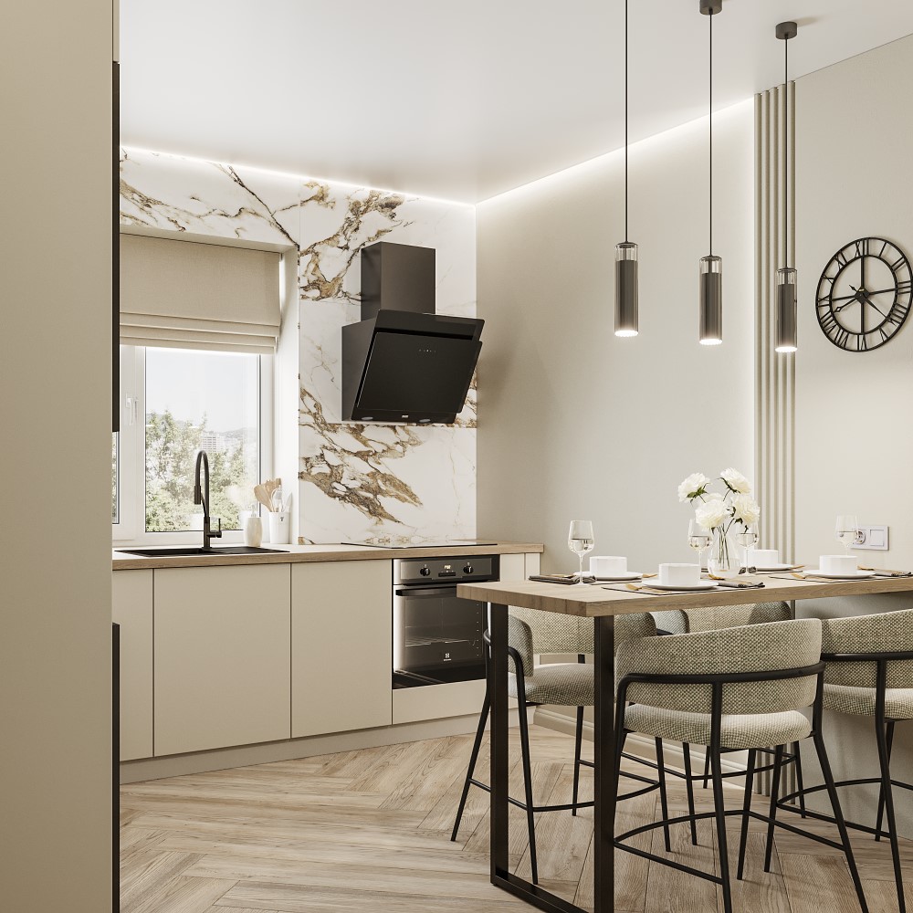 Моно серо-бежевый матовый