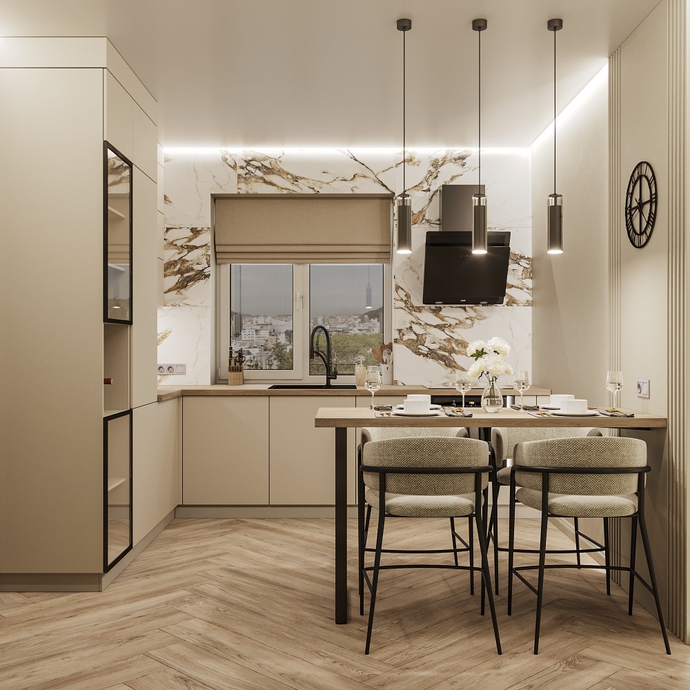 Моно серо-бежевый матовый