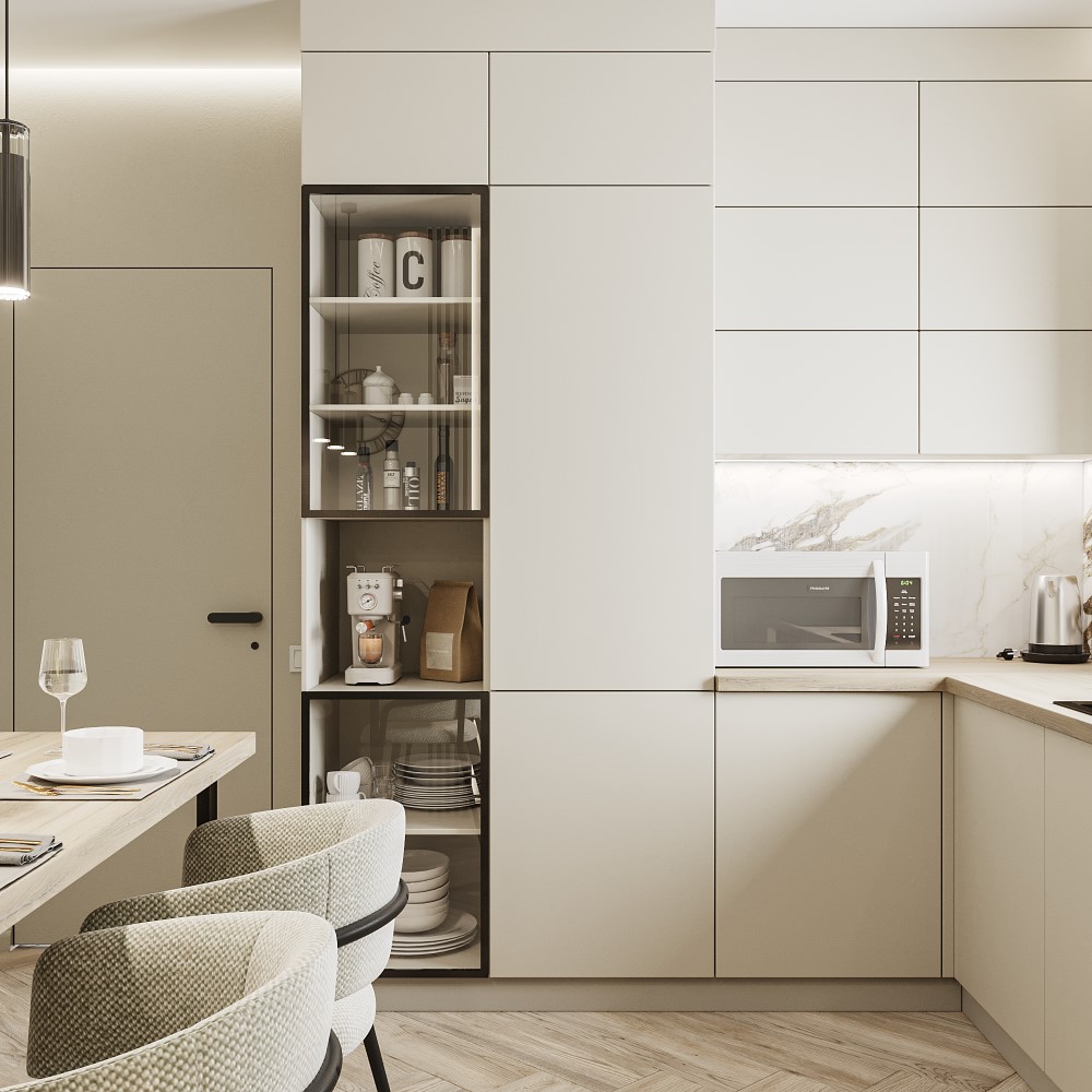 Моно серо-бежевый матовый