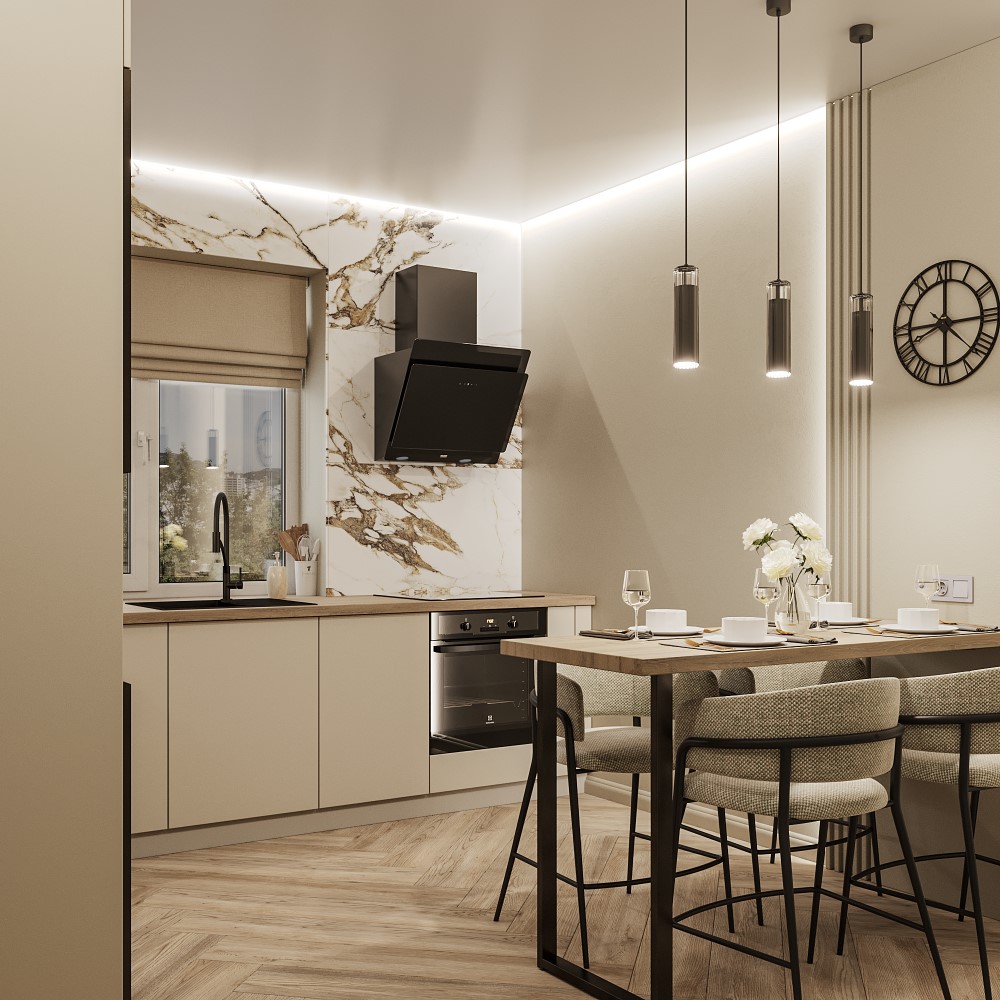 Моно серо-бежевый матовый