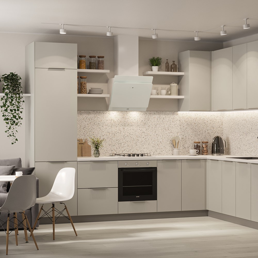 Моно серо-бежевый матовый